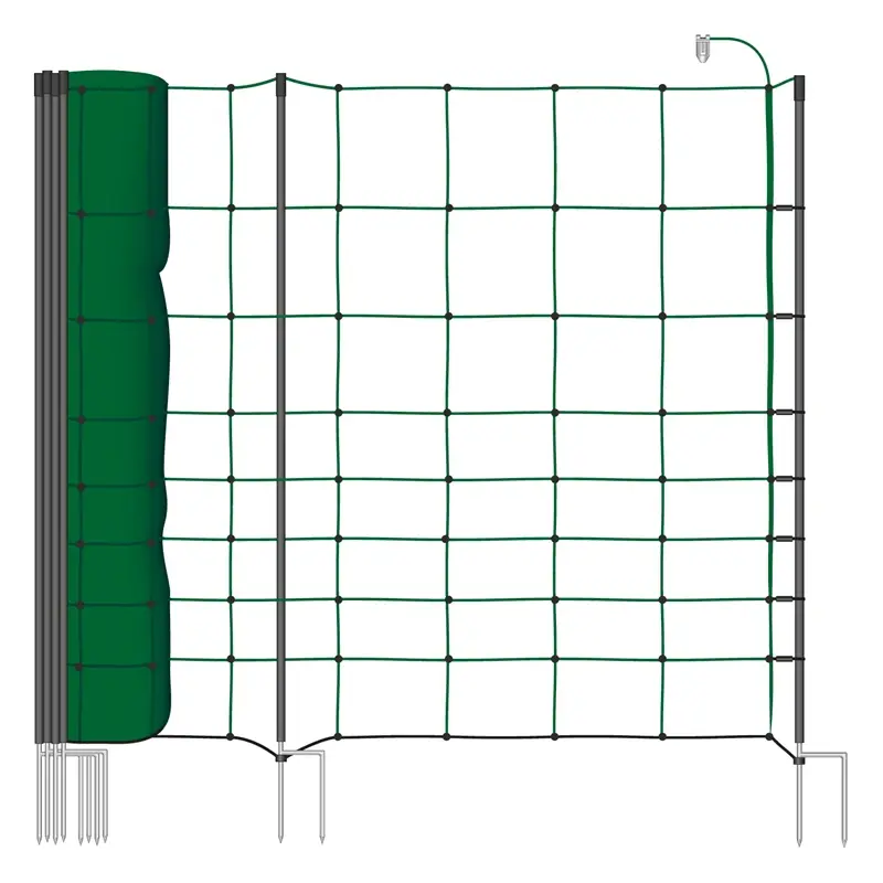 Finale Aktion VOSS.farming classic+ 50m Schafzaun, Schafnetz, Ziegenzaun, 108cm, 20 Pfähle, 2 Spitzen, grün