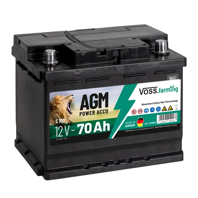 Knallerangebot VOSS.farming "12V AGM Akku 70Ah" für Weidezaungeräte