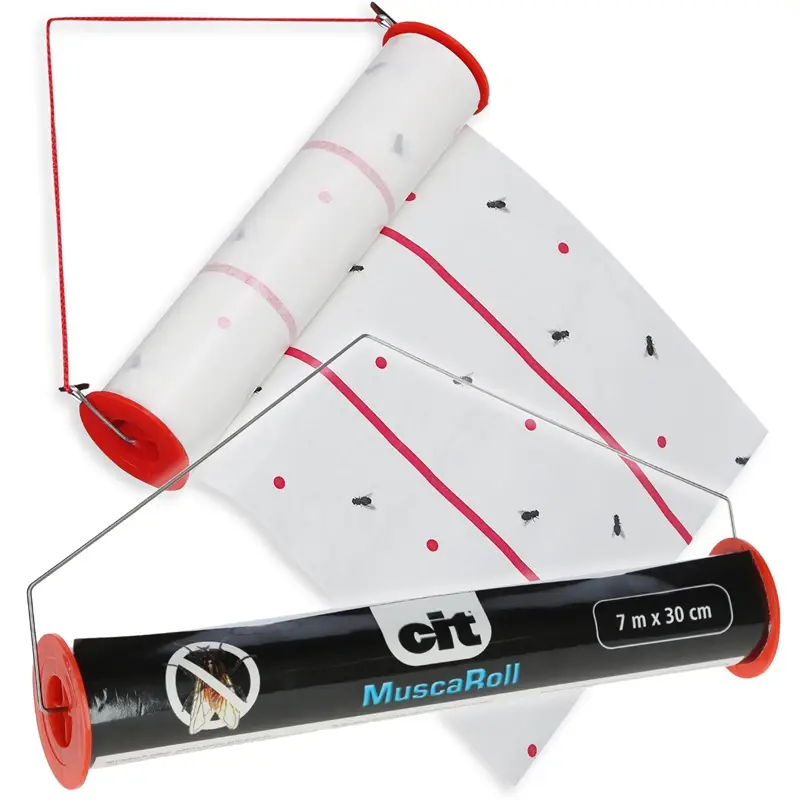 CIT Stallfliegenrolle inkl. Metallhalter, Fliegenrolle für den Stall, 7m x 30cm Markenware