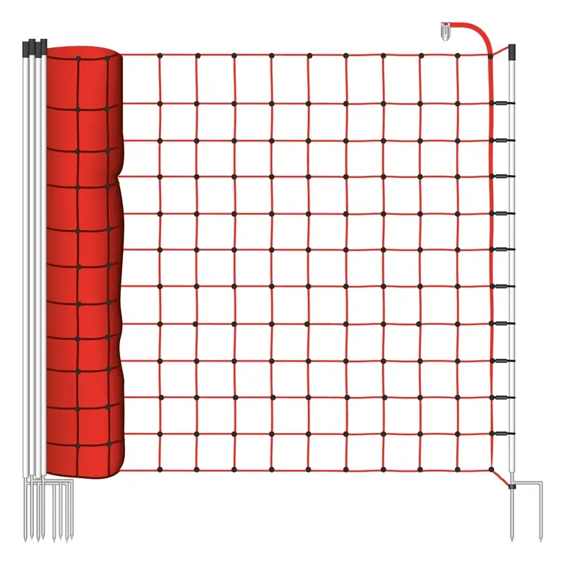 B-Ware: 25m Elektrozaun-Netz, Euro, 170cm, 2 Spitzen Preiswert