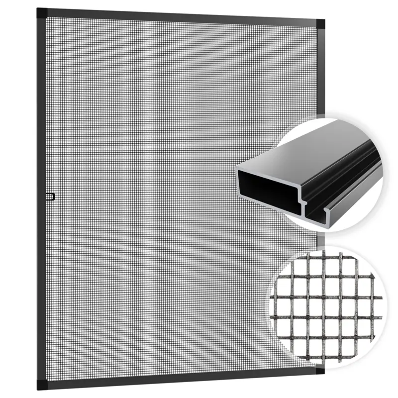 Bestpreis SAMUFLY Fliegengitter mit Alurahmen, Fenster-Insektenschutzgitter, 120x140cm, anthrazit