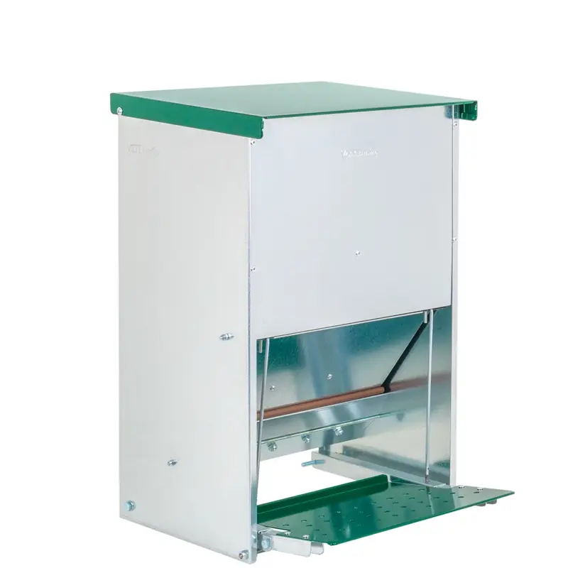 Neue Kollektion B-Ware: VOSS.farming Geflügel-Futterautomat "Gallus 12" mit Trittklappe, Metall, 12kg