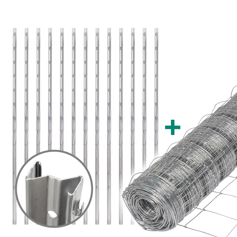 Schneller Versand 50m VOSS.farming Classic Wildzaun Komplettset 100/8/15 + Z-Profilpfosten