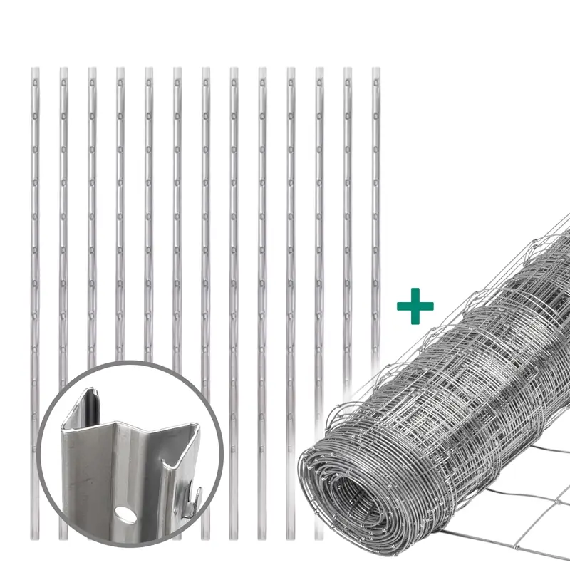 Schneller Versand 50m VOSS.farming Premium Plus Wildzaun Komplettset 100/8/30 + Z-Profilpfosten