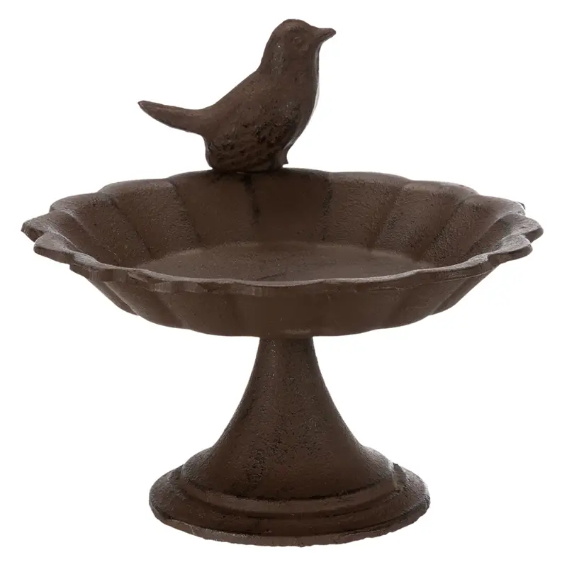Solange Der Vorrat Reicht B-Ware: Vogeltränke/-bad zum Hinstellen, Gusseisen, 250ml, Ø 16cm, braun
