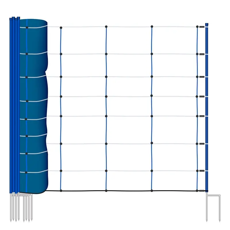 Knallerangebot AKO TitanNet Premium Plus 50m Schafnetz 108cm, 14 verst. Pfähle, 2 Spitz, starre Streben, blau-weiß