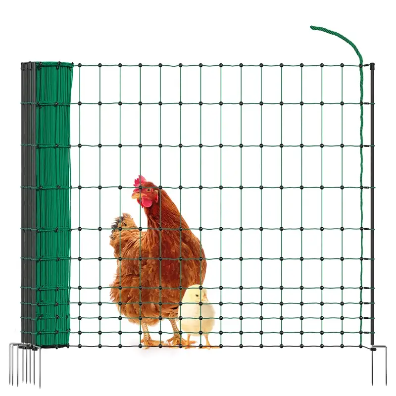 VOSS.farming classic 25m Hühnerzaun, Geflügelnetz, 106cm, 9 Pfähle, 2 Spitzen, grün, ohne Strom Günstig