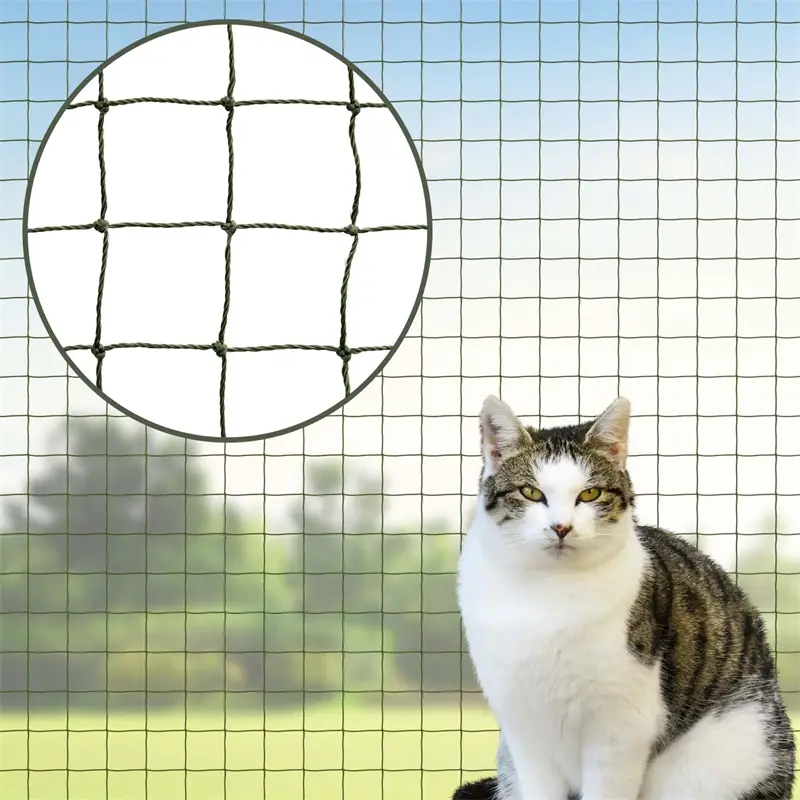 Katzennetz 3 x 2m für Fenster + Balkon, drahtverstärkt, olivgrün Garantierte Lieferung
