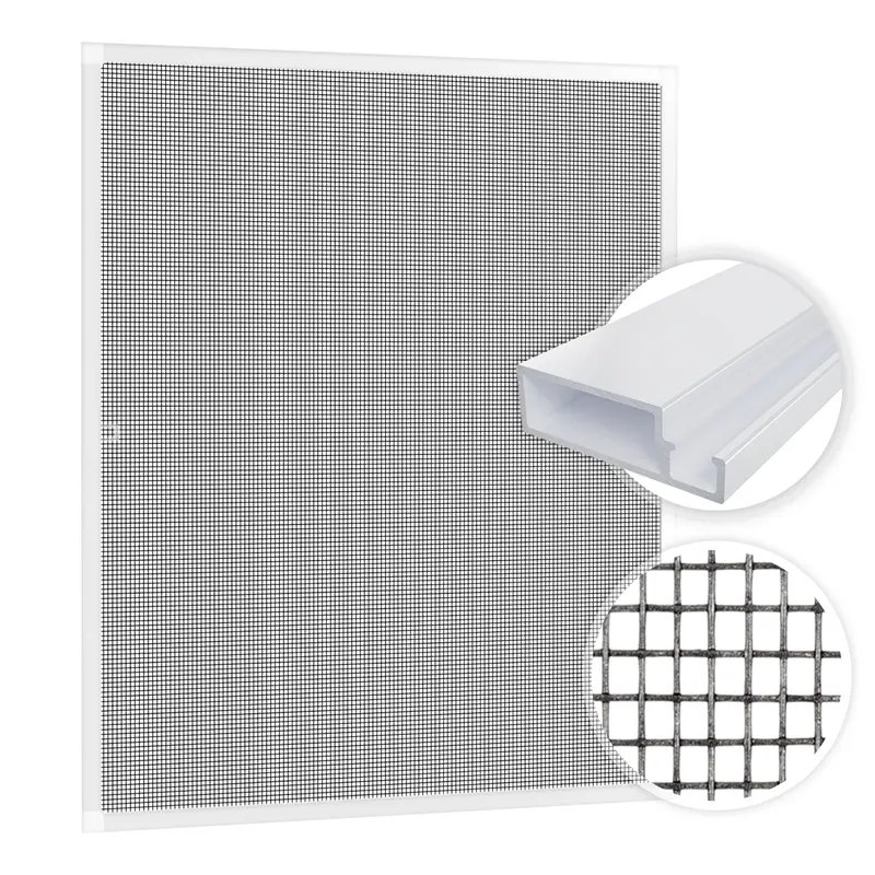 B-Ware: SAMUFLY Fliegengitter mit Alurahmen, Insektenschutzgitter für Fenster, 100x120cm, weiß Online Kaufen