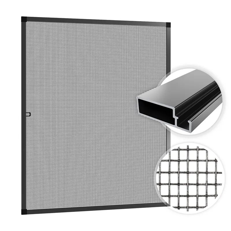 B-Ware: SAMUFLY Fliegengitter mit Alurahmen, Fenster-Insektenschutzgitter, 80x100cm, anthrazit Geprüft