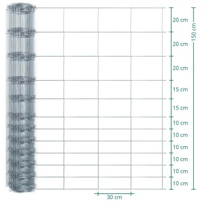B-Ware: 50m VOSS.farming Premium Plus Wildzaun, Knotengeflecht, Höhe 150cm - 150/12/30, verzinkt Sale