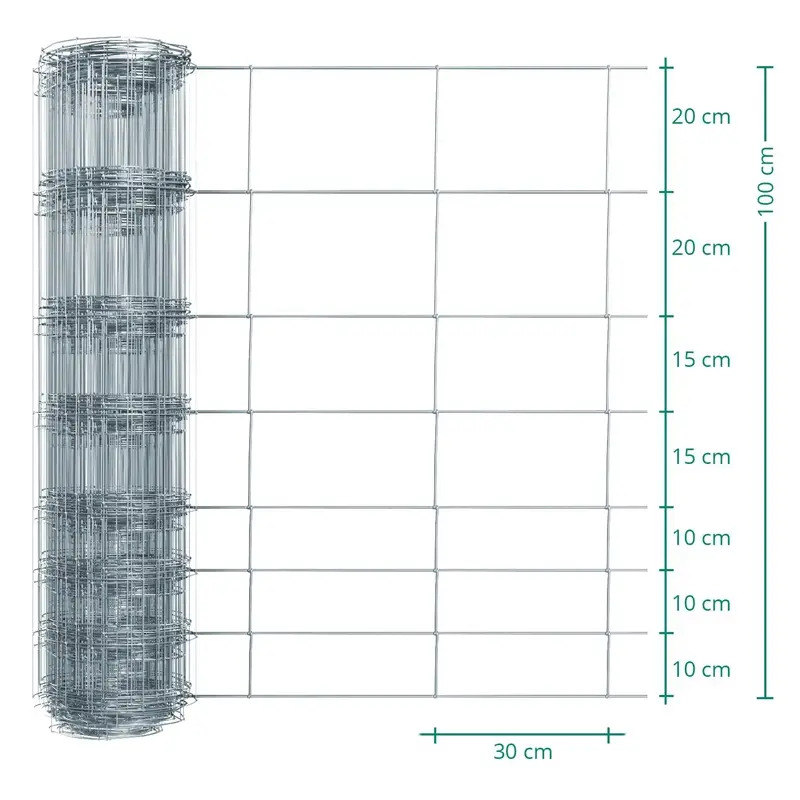 B-Ware: 50m VOSS.farming Premium Plus Wildzaun, Knotengeflecht, Höhe 100cm - 100/08/30, verzinkt Schnäppchen