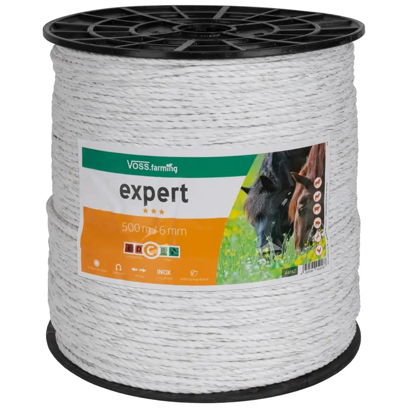 Schneller Versand B-Ware: VOSS.farming Weidezaun-Seil 500m, Ø 6mm, 7x0,20 Niro, weiß