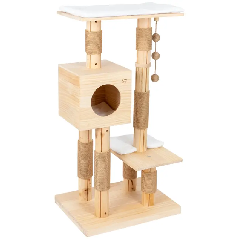 VOSS.pet Kratzbaum "Momme" - Premium Massivholz Katzenkratzbaum mit Plattform Highlight