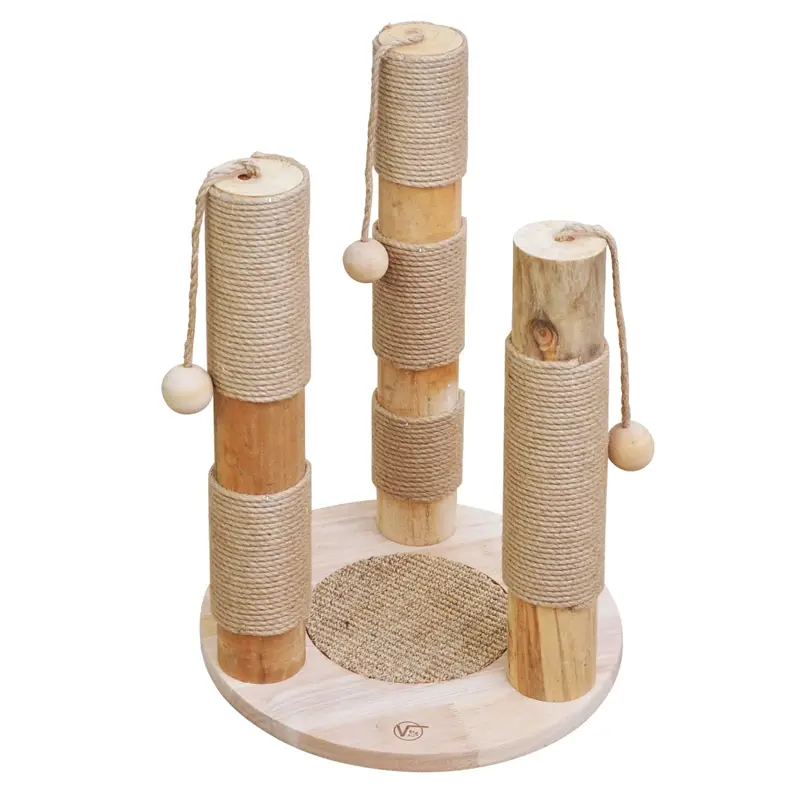 Top-Angebot B-Ware: VOSS.pet Echtholz Kratzbaum "Kaiser" - Premium Kratzsäule Massivholz Kiefer, 57cm