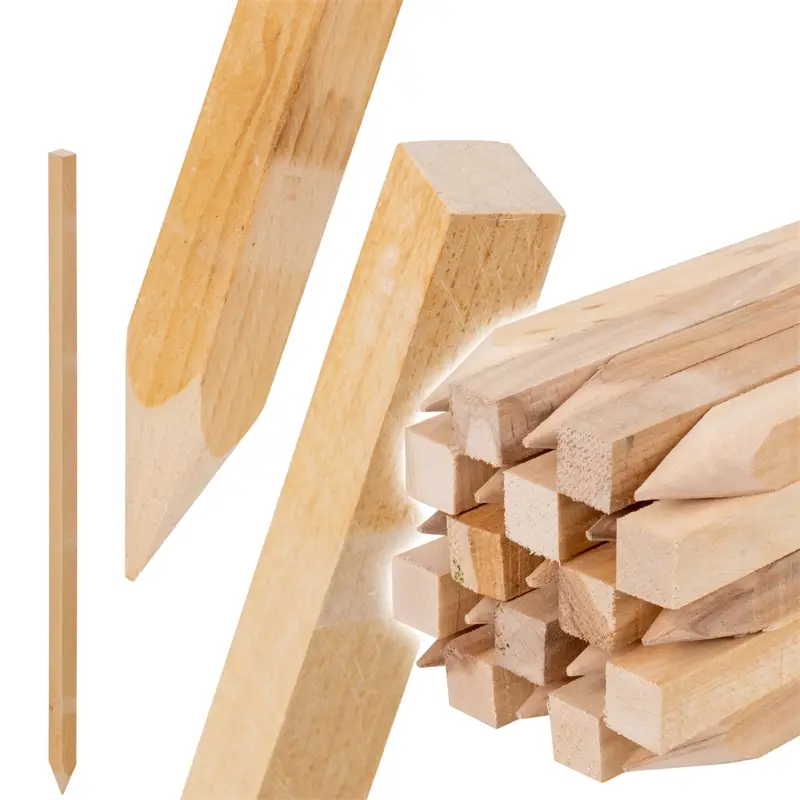 Begrenztes Angebot 25x VOSS.garden Holzpfahl Buche 130cm, Zaunpfahl, Pflanzpfahl, 2,7 x 2,7cm