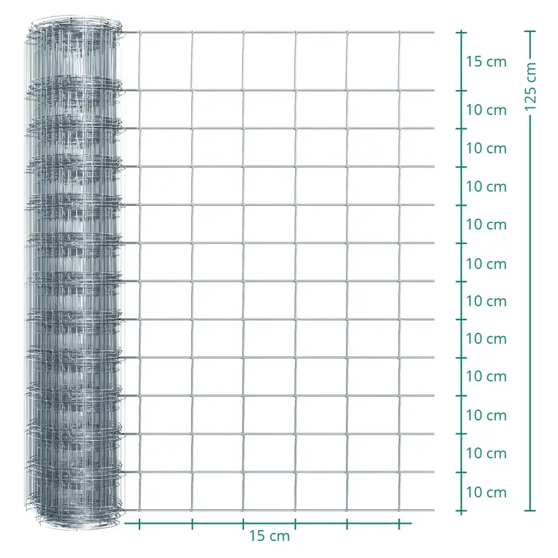 Saisonangebot B-Ware: 50m VOSS.farming Premium Wildzaun, Knotengeflecht, Höhe 125cm - 125/13/15, verzinkt