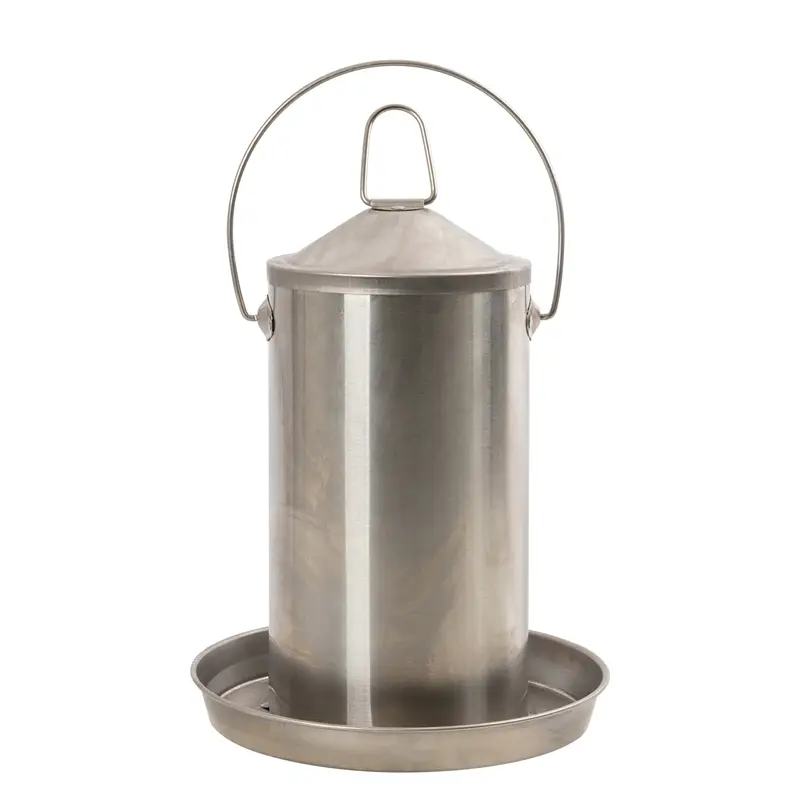 Edelstahl Geflügeltränke mit Griff, Wassertränke für Hühner und Geflügel, 4 Liter Sonderangebot