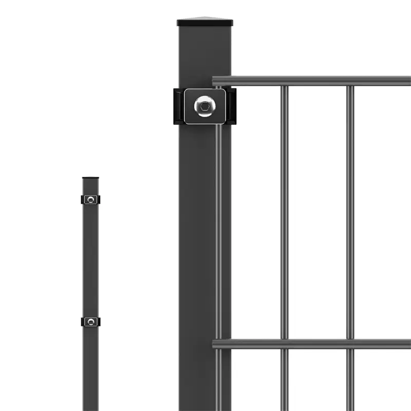 VOSS.garden Pfosten + Klemmen, 130cm - für Doppelstabmattenzaun, anthrazit, zum Einbetonieren Preiswert