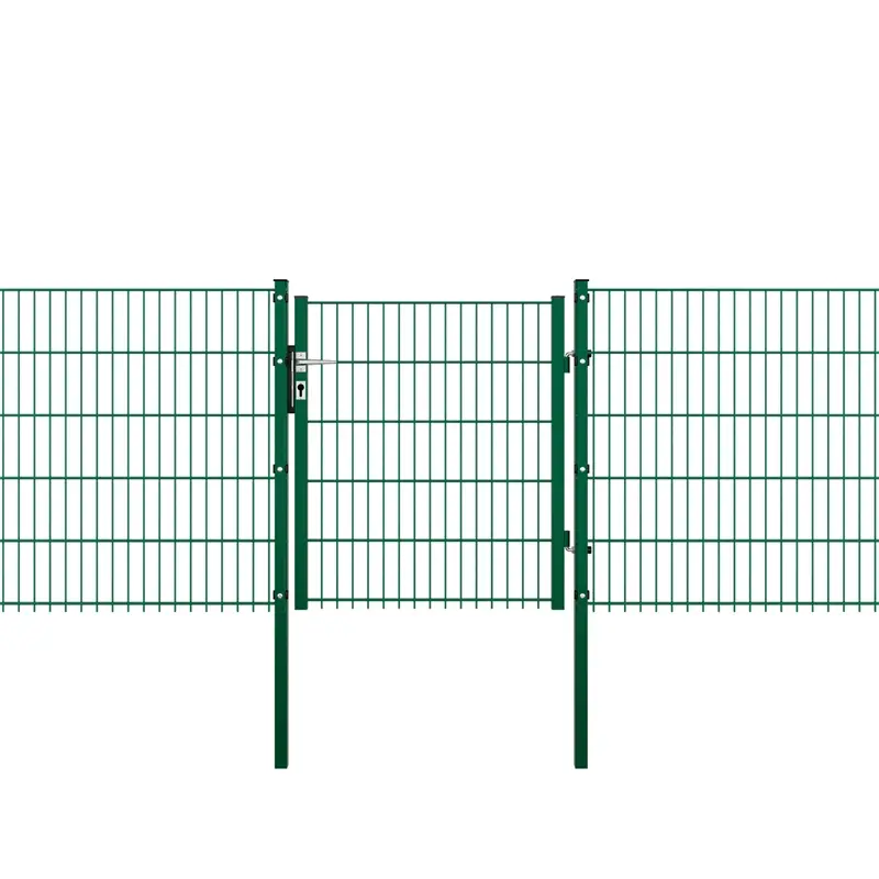 VOSS.garden Gartentor + Abdeckleiste, 100x103cm, grün, Gartenpforte für Doppelstabmattenzaun Neue Kollektion