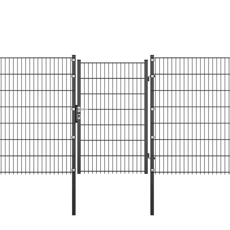 VOSS.garden Gartentor + Klemmen, 100x143cm, anthrazit, Gartenpforte für Doppelstabmattenzaun Direktkauf