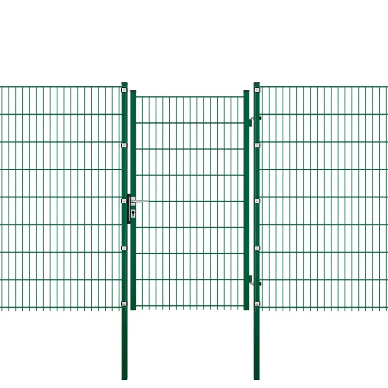 VOSS.garden Gartentor + Klemmen, 100x163cm, grün, Gartenpforte für Doppelstabmattenzaun Meistverkauft