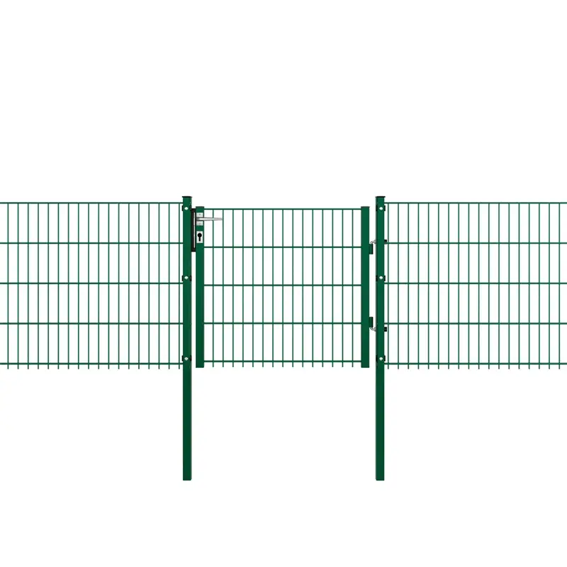 Top-Angebot VOSS.garden Gartentor + Abdeckleiste, 100x83cm, grün, Gartenpforte für Doppelstabmattenzaun