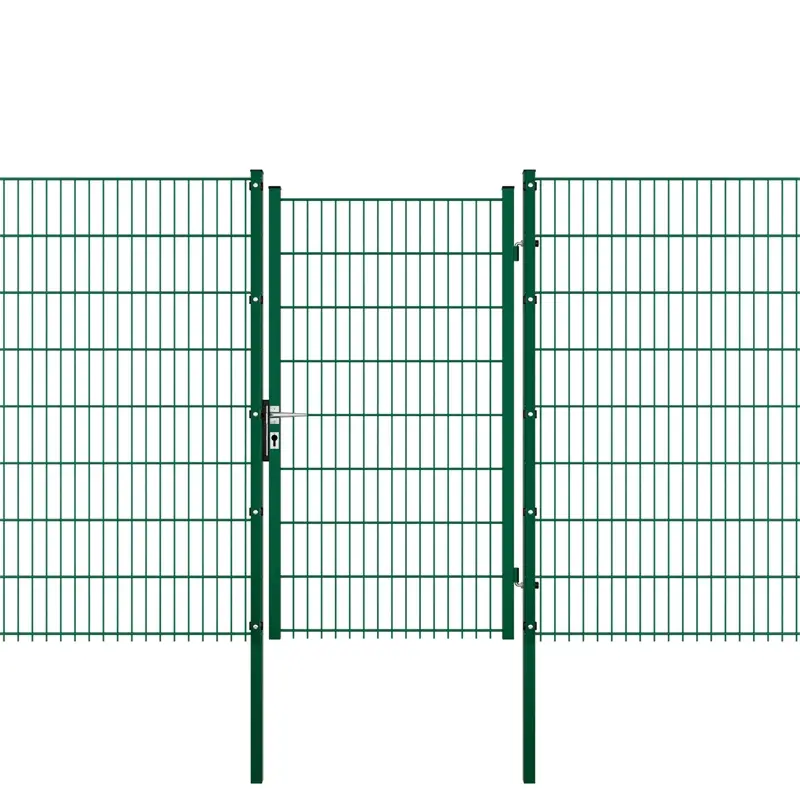 VOSS.garden Gartentor + Abdeckleiste, 100x163cm, grün, Gartenpforte für Doppelstabmattenzaun Zertifiziert