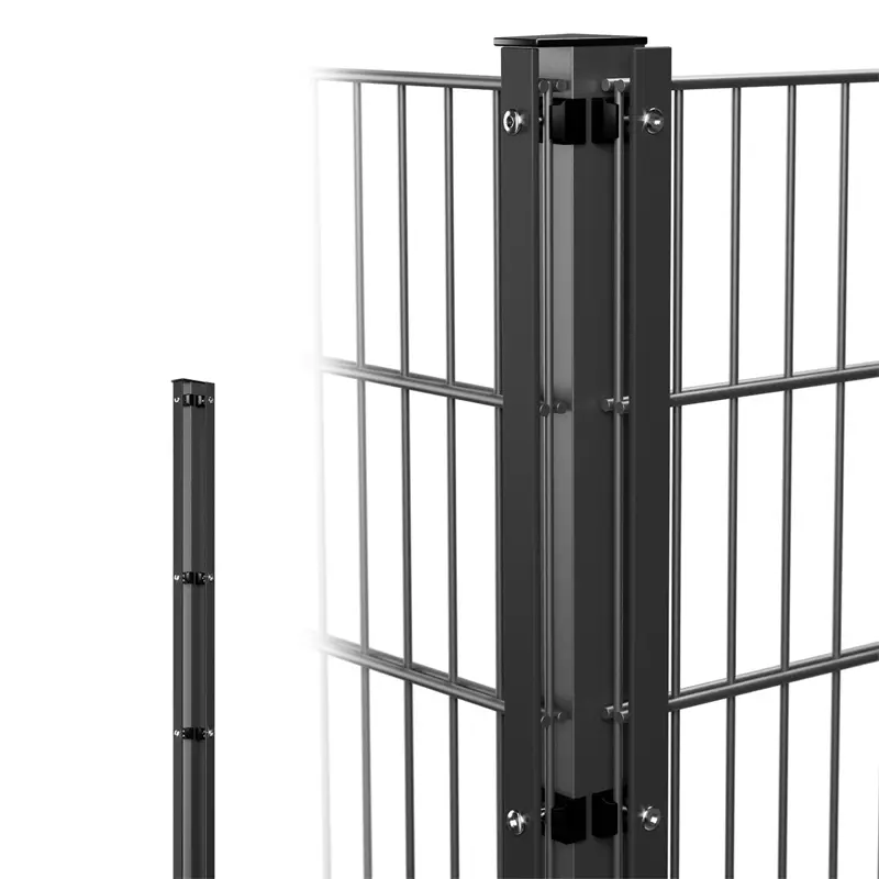 Direktkauf VOSS.garden Doppelstabmattenzaun Eck-Zaunpfosten + Abdeckleiste, 130cm, anthrazit, zum Einbetonieren