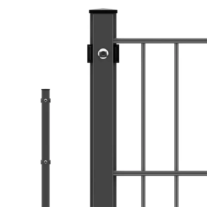 VOSS.garden Pfosten + Abdeckleiste, 130cm - für Doppelstabmattenzaun, anthrazit, zum Einbetonieren Sonderangebot