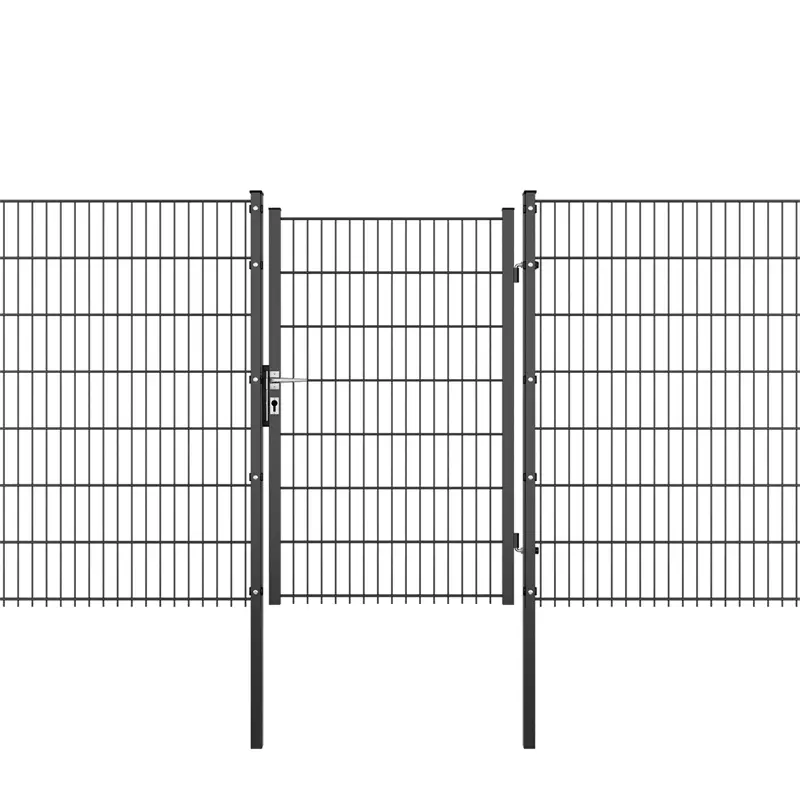 Sonderangebot VOSS.garden Gartentor + Abdeckleiste, 100x143cm, anthrazit, Gartenpforte für Doppelstabmattenzaun