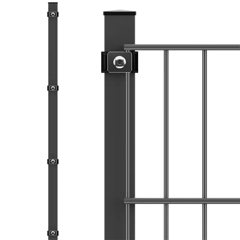 VOSS.garden Pfosten + Klemmen, 260cm - für Doppelstabmattenzaun, anthrazit, zum Einbetonieren Wochenendangebot