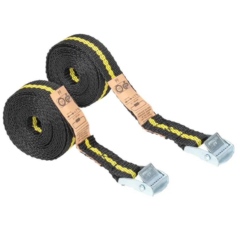Preisknaller 2x Zurrgurt 2,5m, 25mm, 250kg, mit Klemmschloss, 1-tlg.