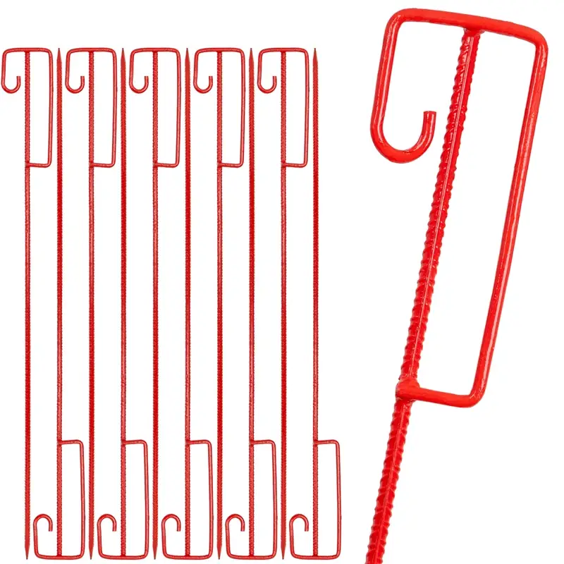 10x VOSS.farming Laterneneisen 125cm x 12mm, Absperrleinenhalter, UVV-Bügel, rot Beliebt