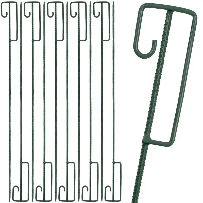 Nur Heute 10x VOSS.farming Laterneneisen 145cm, grün - Absperrhalter für Netze, Fangzaun, Absperrband