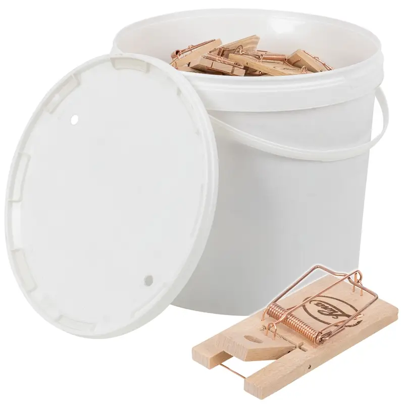 Direkt Vom Hersteller B-Ware: 100x Mausefalle LUNA, Schlagfalle, Holz Mäusefalle inkl. Eimer