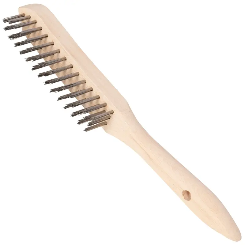 Stahl-Drahtbürste 0,35mm Draht, 3-reihig Schneller Versand