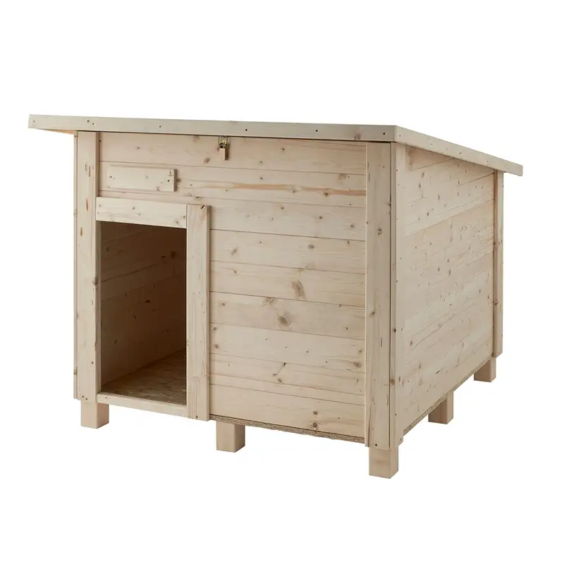 Mega-Angebot Hundehütte, Hundehaus aus Waldkiefernholz mit Flachdach, MILOU 80 x 80 x 65cm
