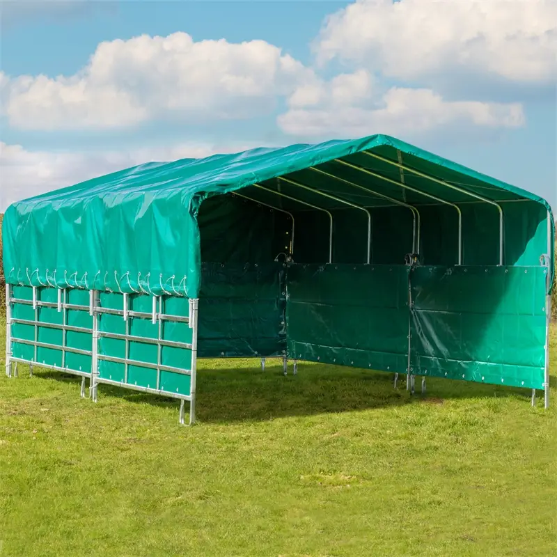Preis Gesenkt VOSS.farming Panelzelt mit Dachplane und kompletter Seitenplane, XXL-Weidezelt 4,00x7,20m