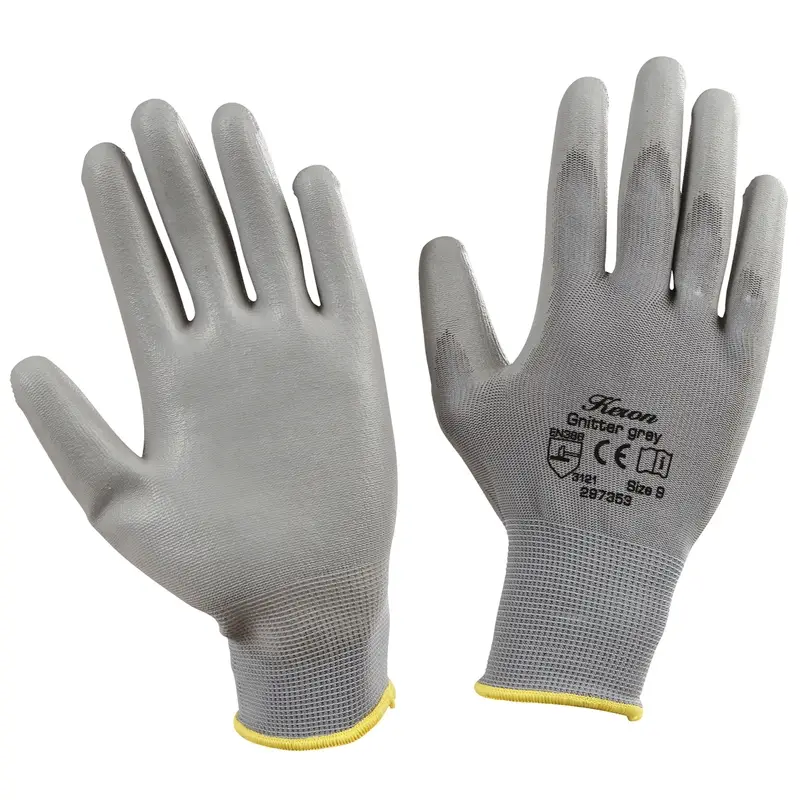 Neu Arbeitshandschuh "Gnitter grey",PU-Beschichtung, Größe M