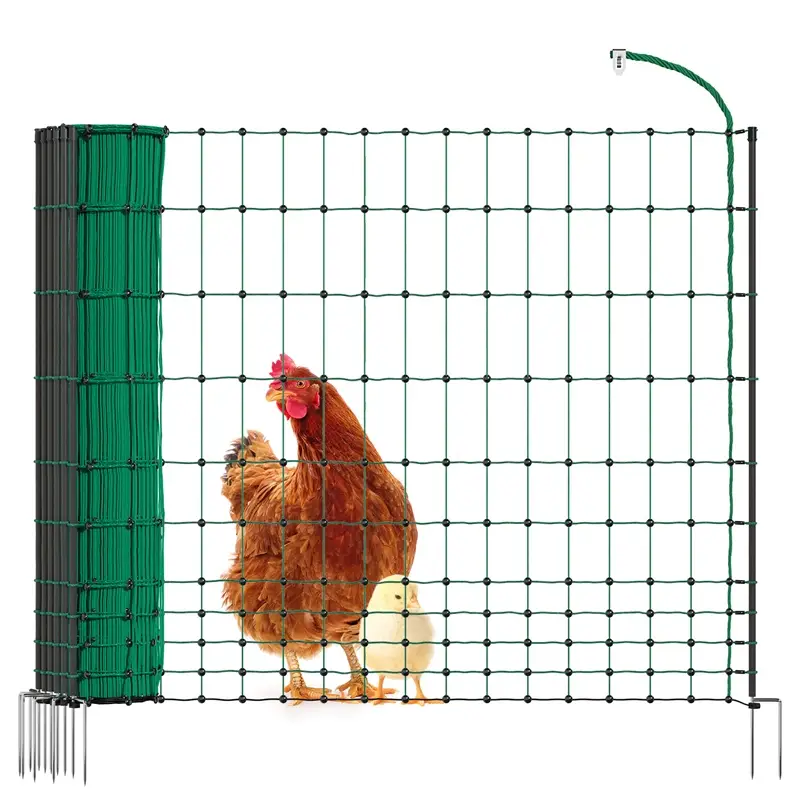 Neu Im Sortiment VOSS.farming classic 50m Hühnerzaun, Geflügelnetz, 106cm, 16 Pfähle, 2 Spitzen, grün