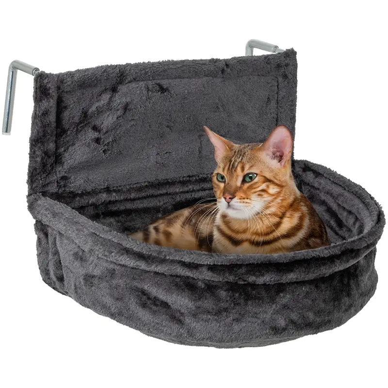 Große Katzen-Liegemulde "Poppy" für Heizungen, Heizkörper-Liege, Kuschelsack, grau Sonderaktion