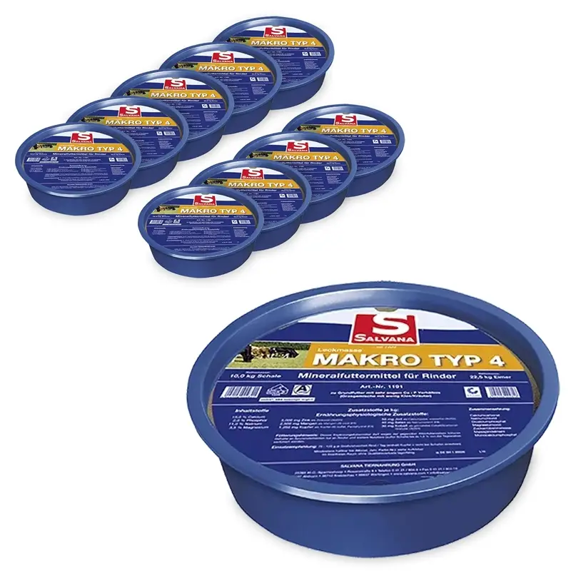Preisknaller Salvana Leckmasse Makro Typ 4 Rinder 10x22,5kg - wetterfeste Mineralleckmasse