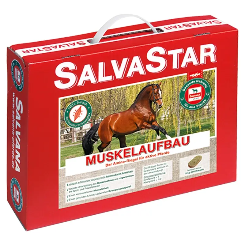 Salvana SalvaStar Muskelaufbau 5kg - Ergänzungsfutter-Riegel für Pferde Knallerangebot