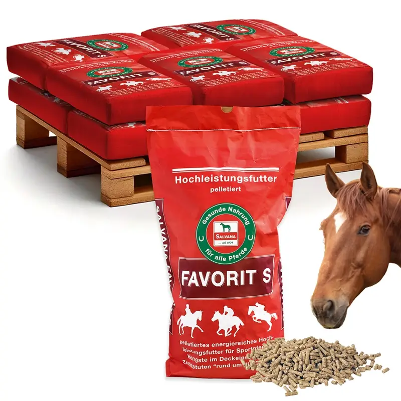 Preisknaller Salvana Favorit S 10x25kg - mineralisiertes Kraftfutter, Pellets für Pferde