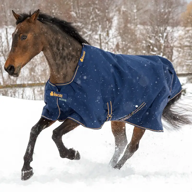 Bucas Irish Turnout Pferdedecke, 150g, 135cm navy/gold Neu Im Sortiment