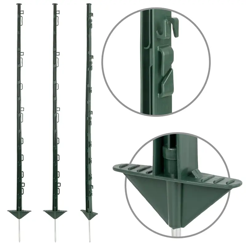 40x VOSS.farming Kunststoffpfähle 125cm, 12 Ösen, grün Top-Angebot