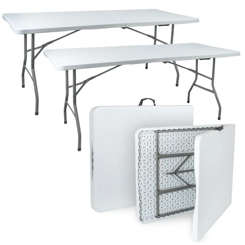 Ausverkauf 2x VOSS.garden Klapptisch 180x74x74cm, Campingtisch, Gartentisch, Kunststoff & Stahlgestell