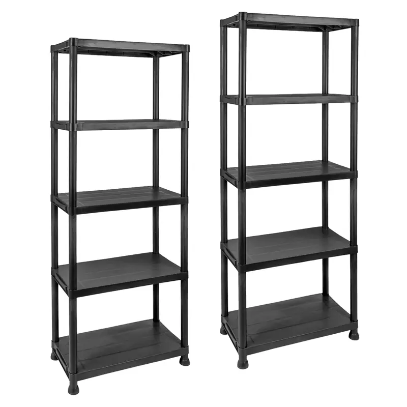 Mega-Angebot 2x LandXpert Kunststoffregal-61x31x171cm, 125kg, 5 Böden, schwarz