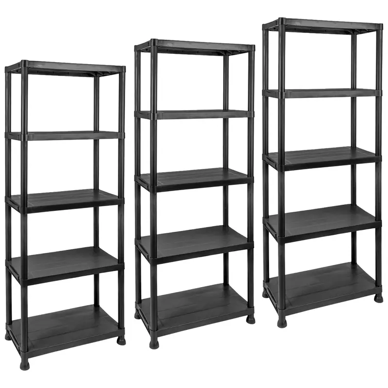 3x LandXpert Kunststoffregal-61x31x171cm, 125kg, 5 Böden, schwarz Beliebt